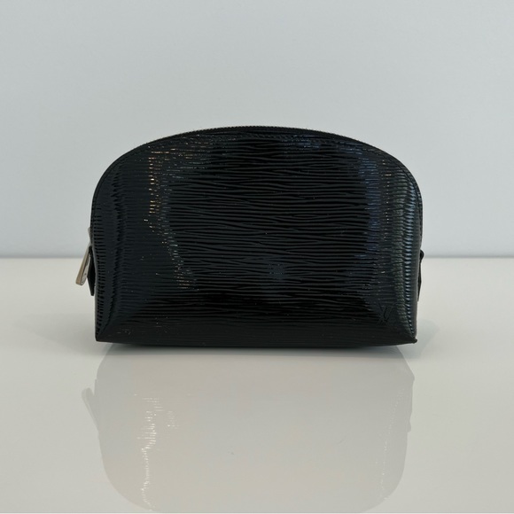 LOUIS VUITTON BLACK VERNIS LEATHER COSMETIC BAG POUCH - Picture 4 of 17